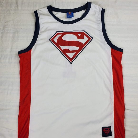 Superman Basketball Jersey Sleeveless Shirt Tank Size Large - Picture 1 of 8